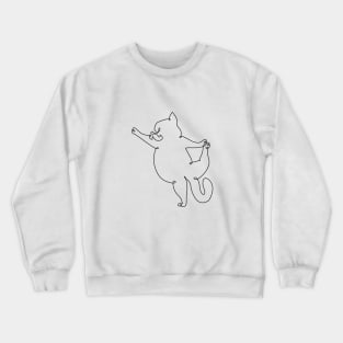 One Line Persian Cat Dancer Pose Crewneck Sweatshirt